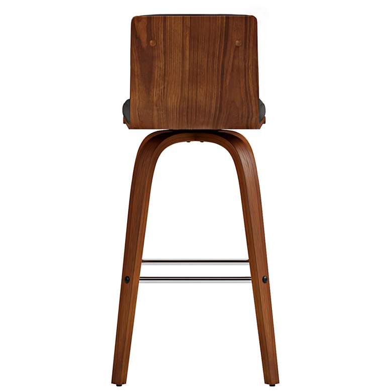 Image 3 Vienna 26" Walnut and Gray Faux Leather Swivel Counter Stool more views