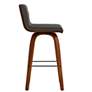 5_Vienna 26" Walnut and Gray Faux Leather Swivel Counter Stool more views