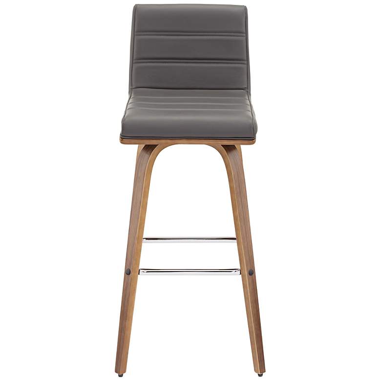 Image 3 Vienna 29 1/2" Walnut Gray Faux Leather Swivel Bar Stools Set of 2 more views
