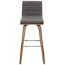 3_Vienna 29 1/2" Walnut Gray Faux Leather Swivel Bar Stools Set of 2 more views