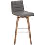5_Vienna 29 1/2" Walnut Gray Faux Leather Swivel Bar Stools Set of 2 more views