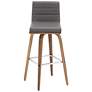 7_Vienna 29 1/2" Walnut Gray Faux Leather Swivel Bar Stools Set of 2 more views