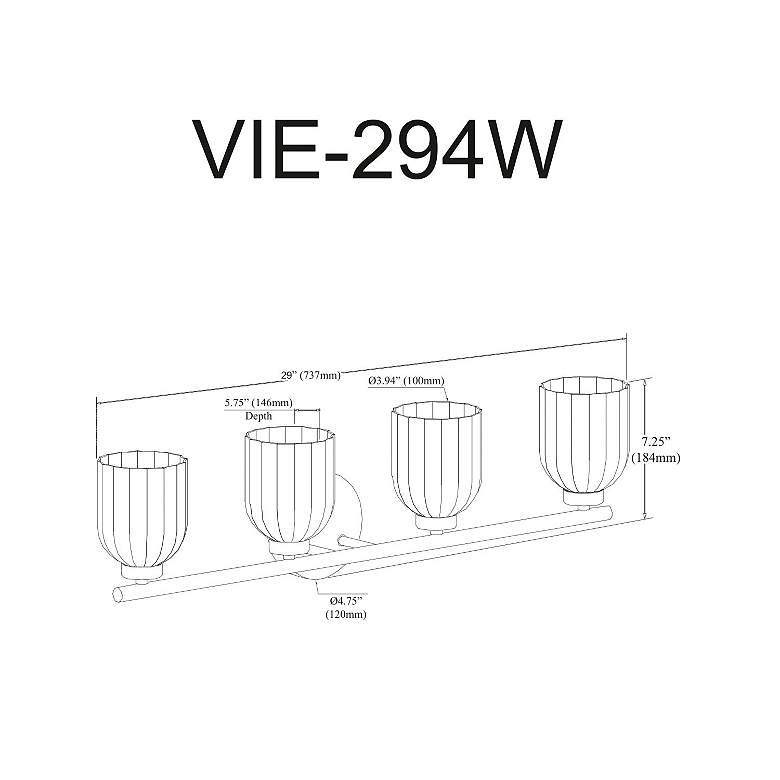 Image 3 Vienna 29" Wide 4 Light Aged Brass Vanity With Clear Ribbed Glass Shad more views