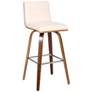 Thumbnail1 of Vienna 30 in. Swivel Barstool in Chrome Finish with Cream Faux Leather