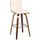 Vienna 30 in. Swivel Barstool in Chrome Finish with Cream Faux Leather