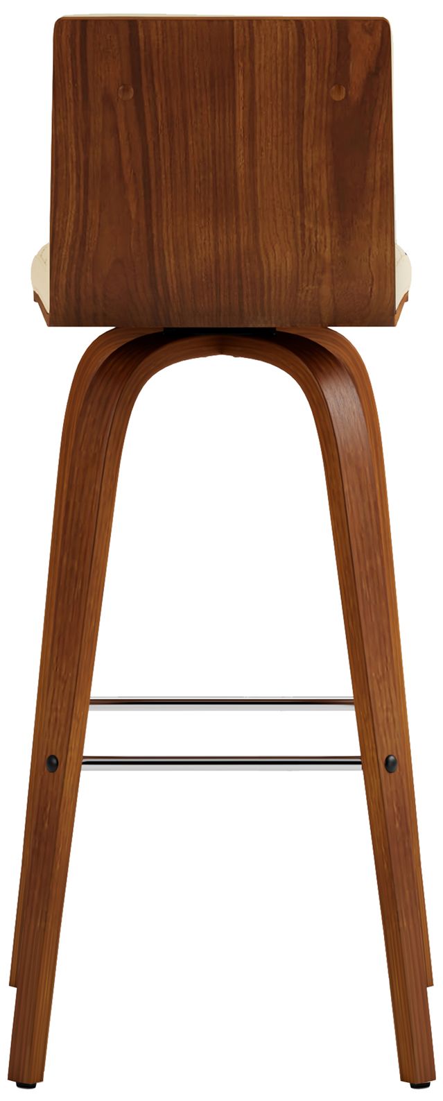 Image 5 Vienna 30 in. Swivel Barstool in Chrome Finish with Cream Faux Leather more views