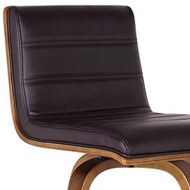 Image2 of Vienna 30 in. Swivel Barstool in Walnut Finish with Brown Faux Leather more views