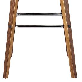 Image3 of Vienna 30 in. Swivel Barstool in Walnut Finish with Brown Faux Leather more views