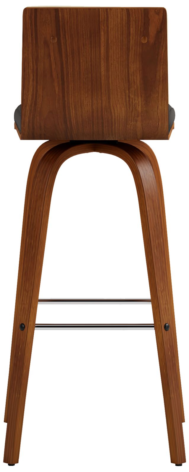 Image 2 Vienna 30 in. Swivel Barstool in Walnut Finish with Gray Faux Leather more views