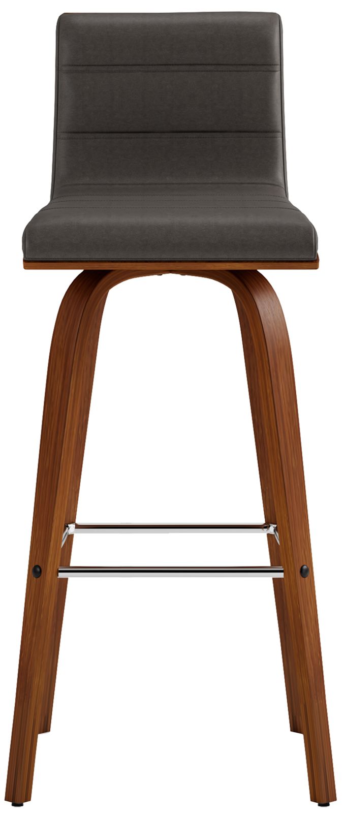 Image 3 Vienna 30 in. Swivel Barstool in Walnut Finish with Gray Faux Leather more views