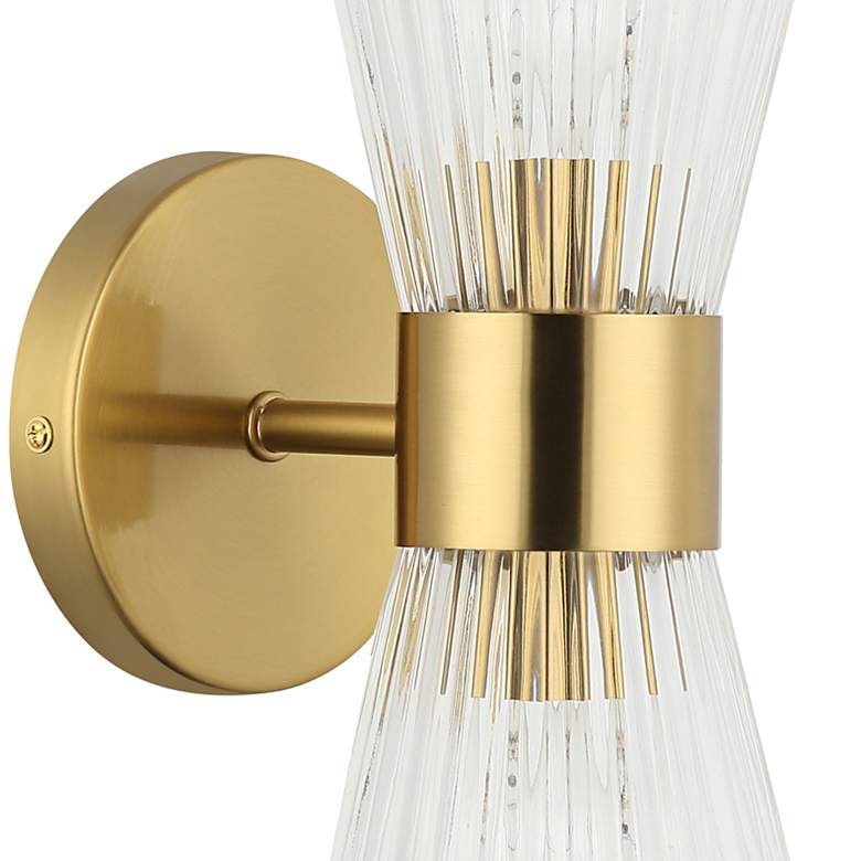 Image 4 Vienna 4.75" Wide 2 Light Aged Brass Vanity With Clear Ribbed Glass more views