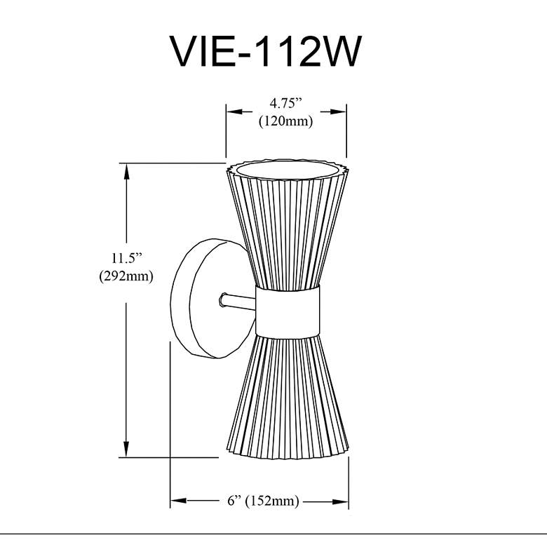 Image 4 Vienna 4.75"W 2 Light Polished Chrome Vanity With Clear Ribbed Glass more views