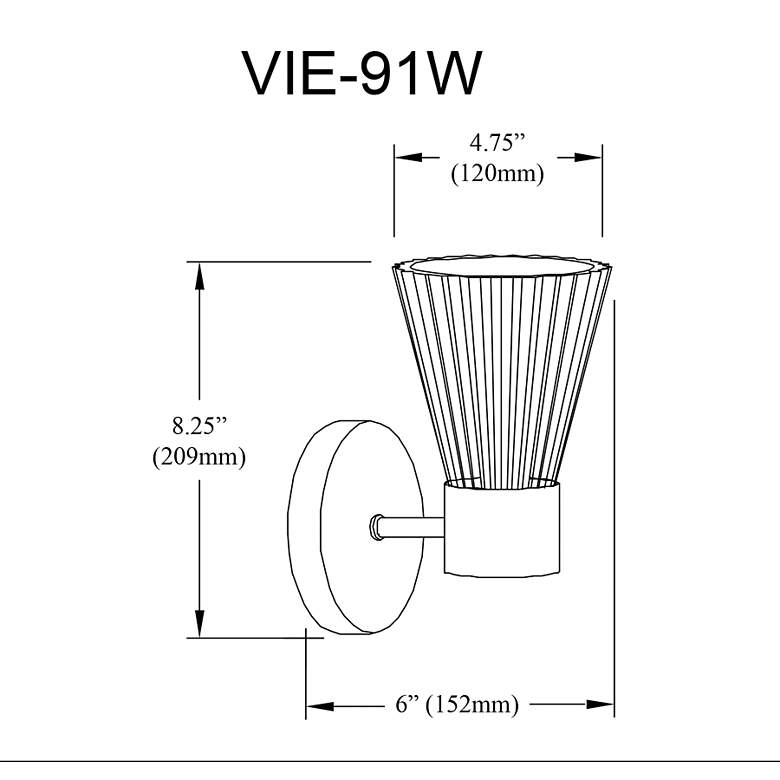 Image 2 Vienna 8.25" High Matte Black Wall Sconce With Clear Ribbed Glass more views