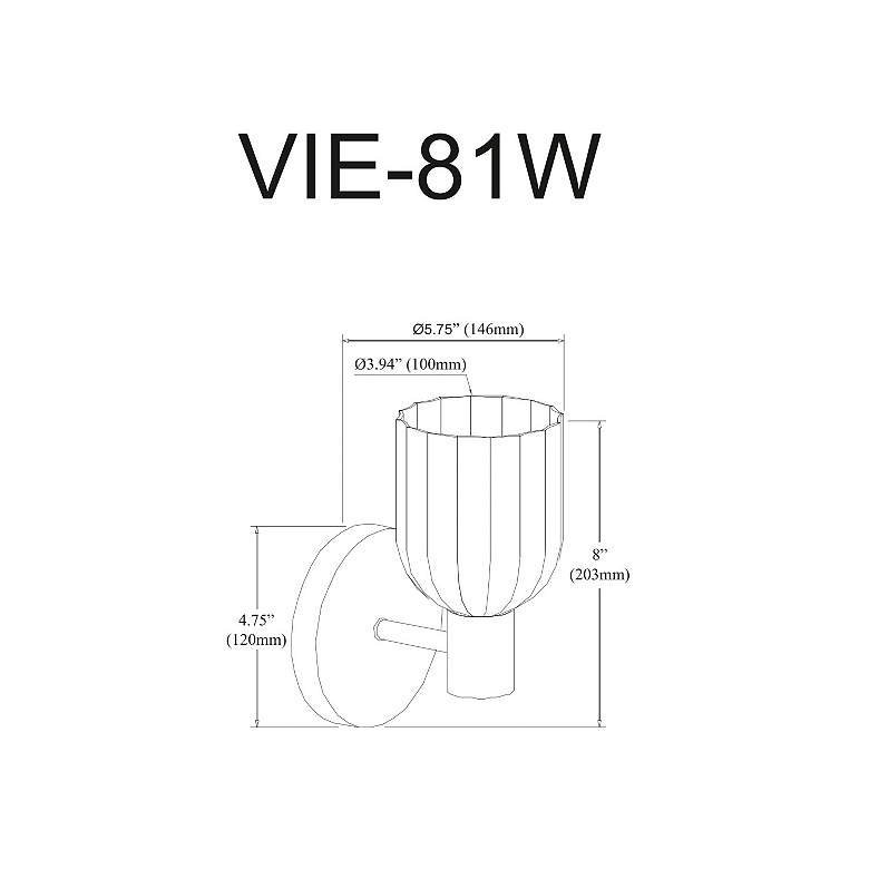 Image 2 Vienna 8" High Matte Black Wall Sconce With Clear Ribbed Glass Shade more views