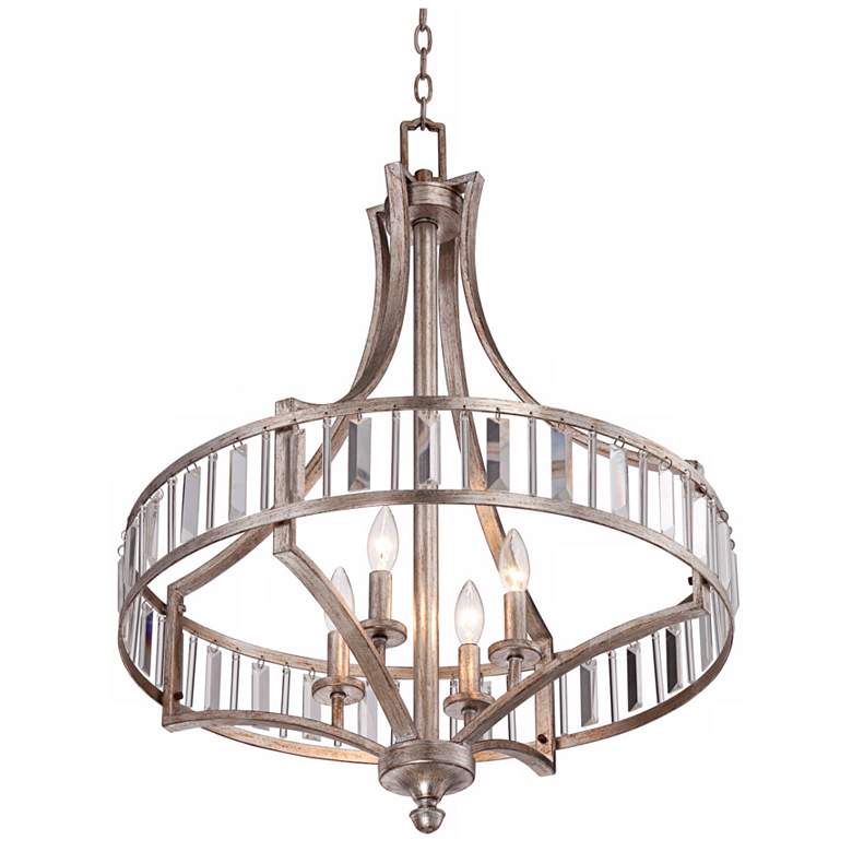 Image 6 Vienna Full Spectrum  24 inch Wide Soft Silver 4-Light Crystal Chandelier more views