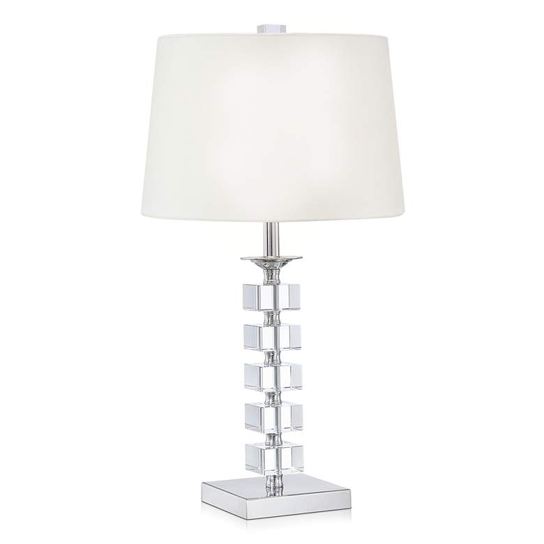 Image 2 Vienna Full Spectrum 25 inch Modern Stacked Cubes Crystal Table Lamp