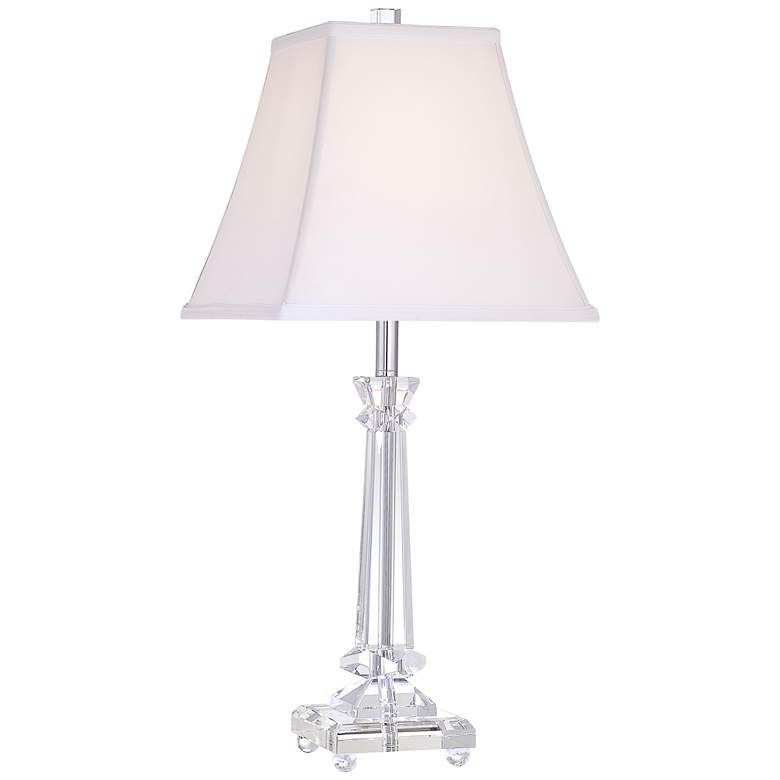 Image 2 Vienna Full Spectrum 25" Tapered Glass Crystal Column Table Lamp