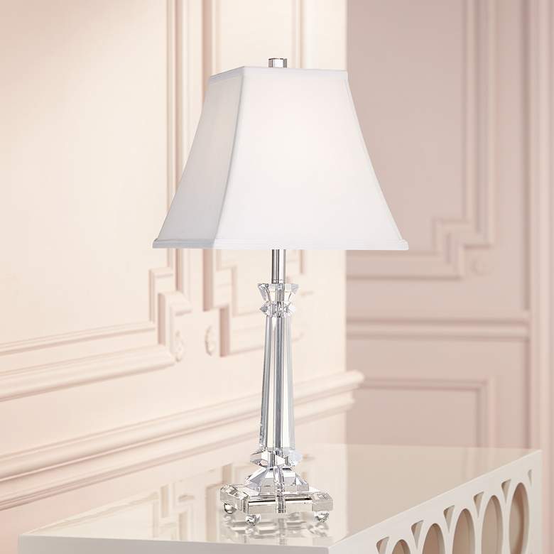 Image 1 Vienna Full Spectrum 25" Tapered Glass Crystal Column Table Lamp
