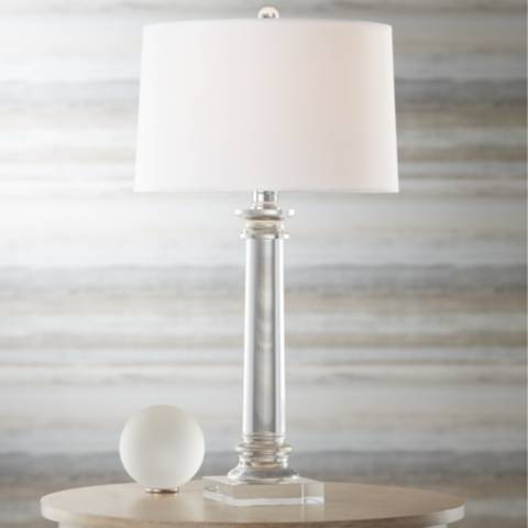 Vienna Full Spectrum 28 1/2 Clear Crystal Glass Column Table Lamp - #3M972