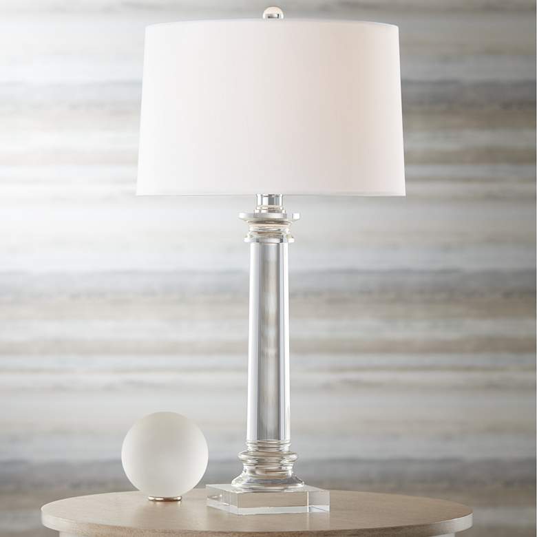 Image 2 Vienna Full Spectrum 28 1/2" Clear Crystal Glass Column Table Lamp