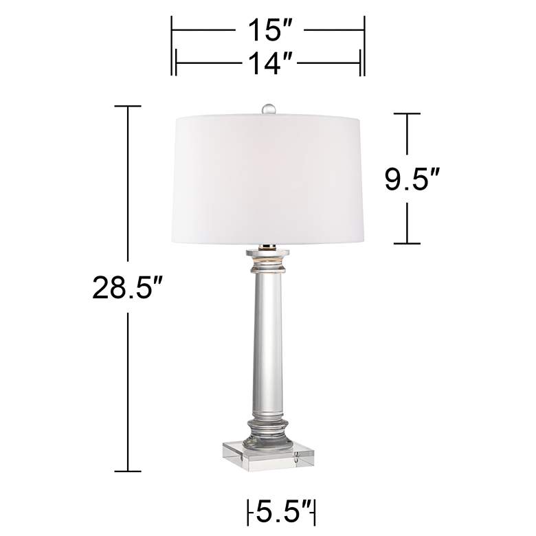 Image 7 Vienna Full Spectrum 28 1/2 inch Clear Crystal Glass Column Table Lamp more views