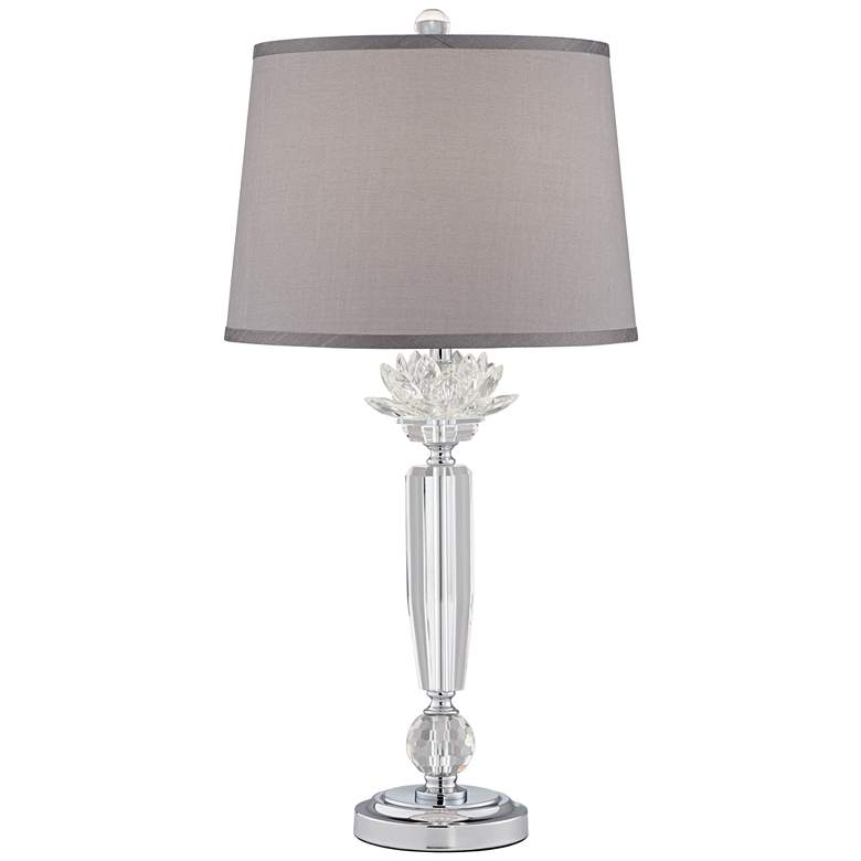 Image 2 Vienna Full Spectrum 28 1/4" Olivia Crystal Table Lamp with Gray Shade