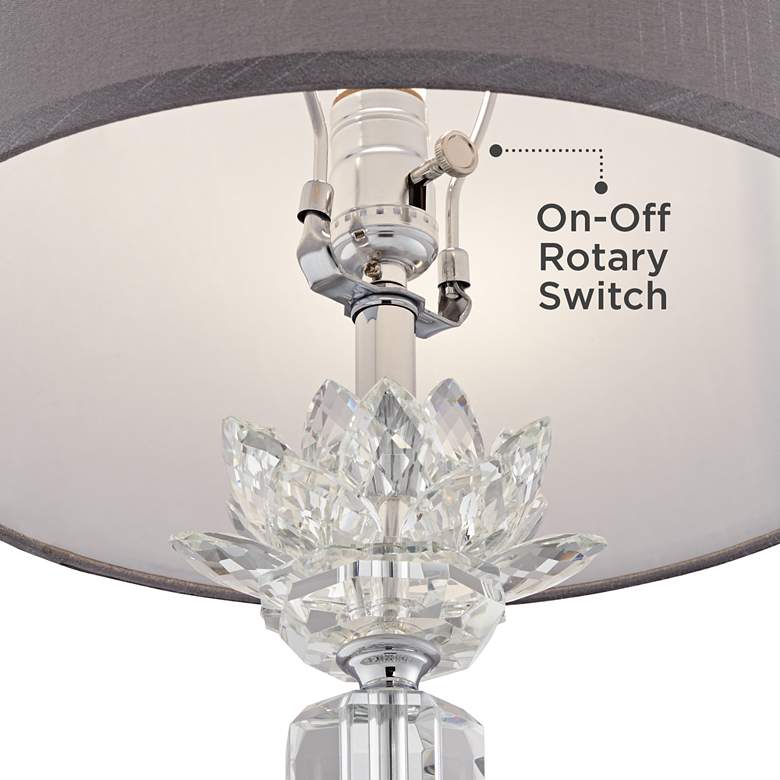 Image 5 Vienna Full Spectrum 28 1/4" Olivia Crystal Table Lamp with Gray Shade more views