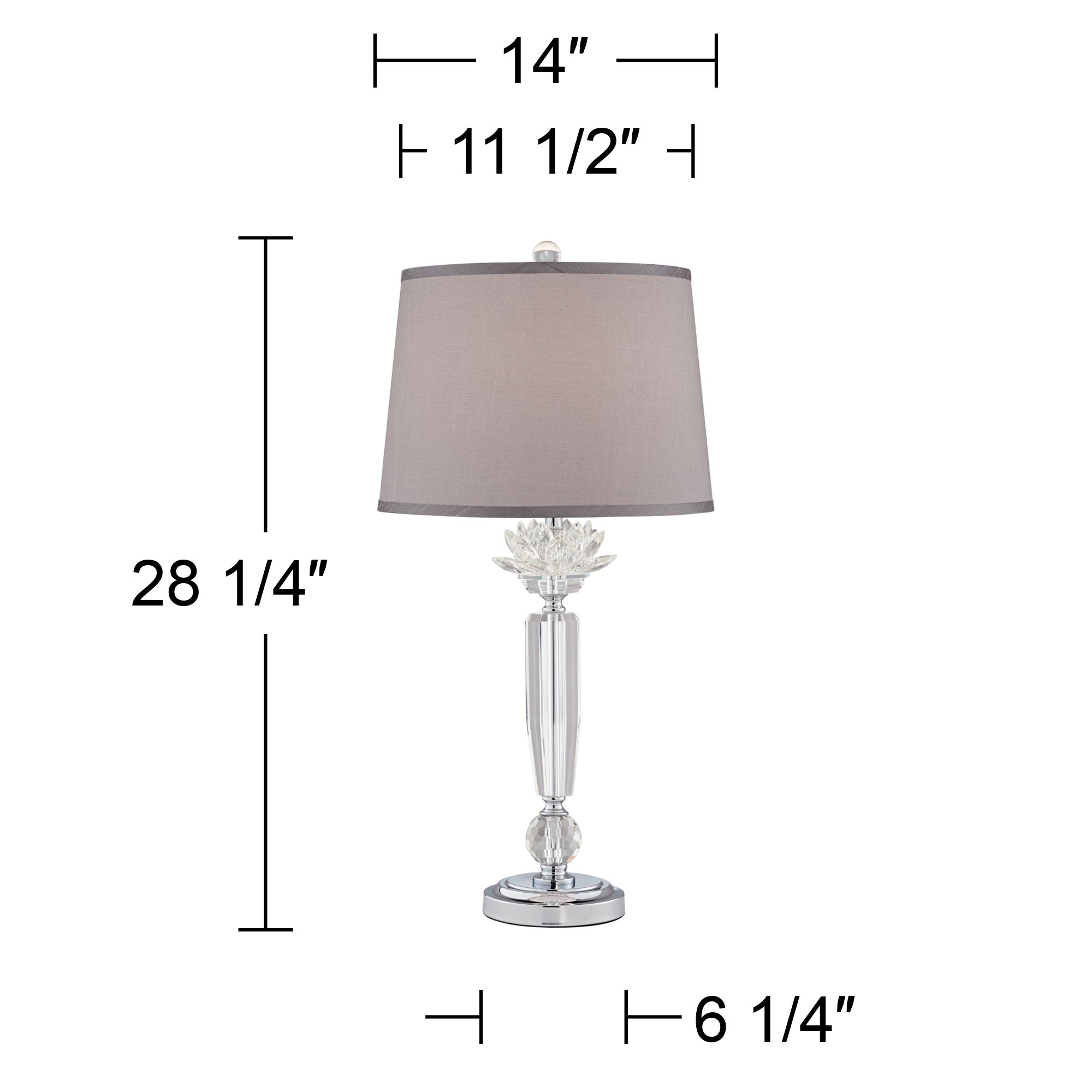 Vienna Full Spectrum 28 1/4" Olivia Crystal Table Lamp with Gray Shade