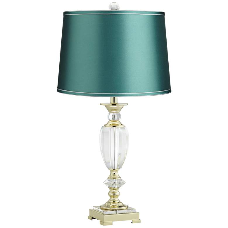 Image 2 Vienna Full Spectrum 28 3/4" High Crystal Table Lamp with Teal Shade