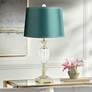 1_Vienna Full Spectrum 28 3/4" High Crystal Table Lamp with Teal Shade