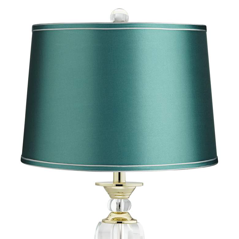 Image 3 Vienna Full Spectrum 28 3/4" High Crystal Table Lamp with Teal Shade more views