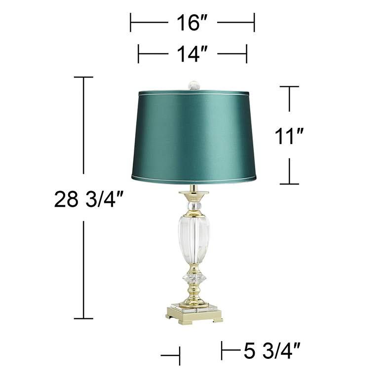 Image 6 Vienna Full Spectrum 28 3/4" High Crystal Table Lamp with Teal Shade more views