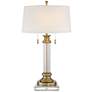 2_Vienna Full Spectrum 31 1/2" Brass and Crystal Lamp with Square Riser