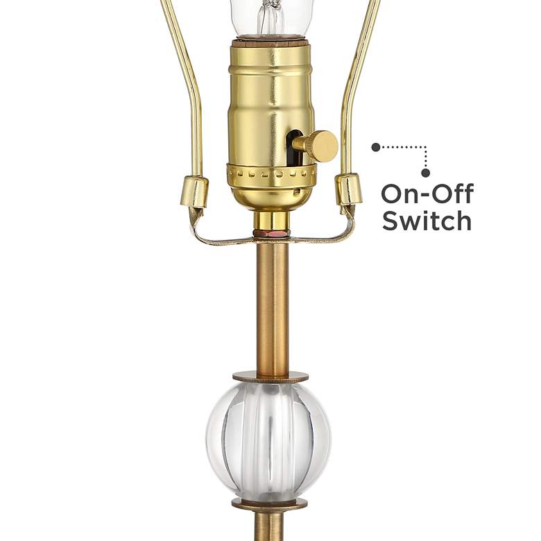 Image 5 Vienna Full Spectrum 32 1/2 inch Halston Brass and Crystal Buffet Lamp more views