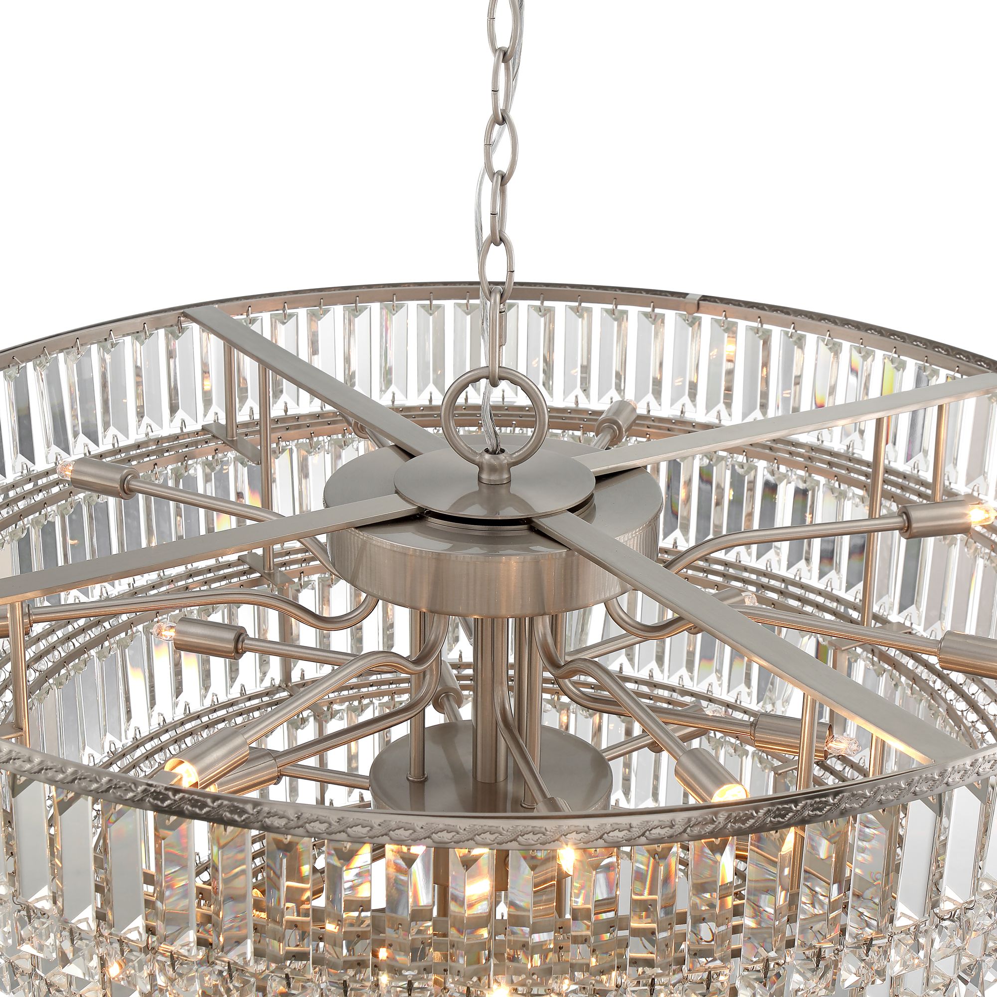 Watch A Video About the Magnificence Nickel Crystal 29 Light LED Chandelier