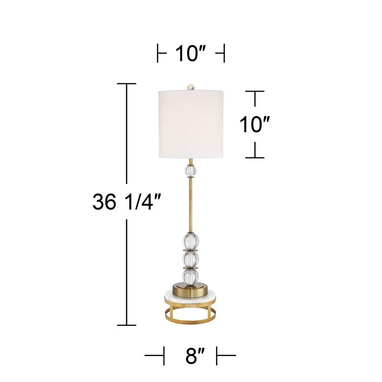 Image 7 Vienna Full Spectrum 36 1/4 inch Crystal and Brass Buffet Lamp with Riser more views