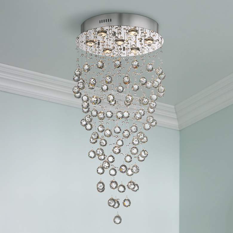Image 1 Vienna Full Spectrum Aida 17 3/4" Wide Pouring Crystal LED Chandelier