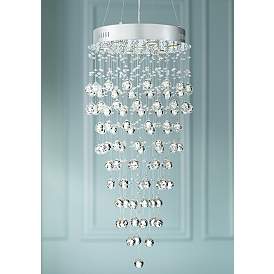 Image1 of Vienna Full Spectrum Aida 18" Wide Pouring Crystal Bubble Chandelier