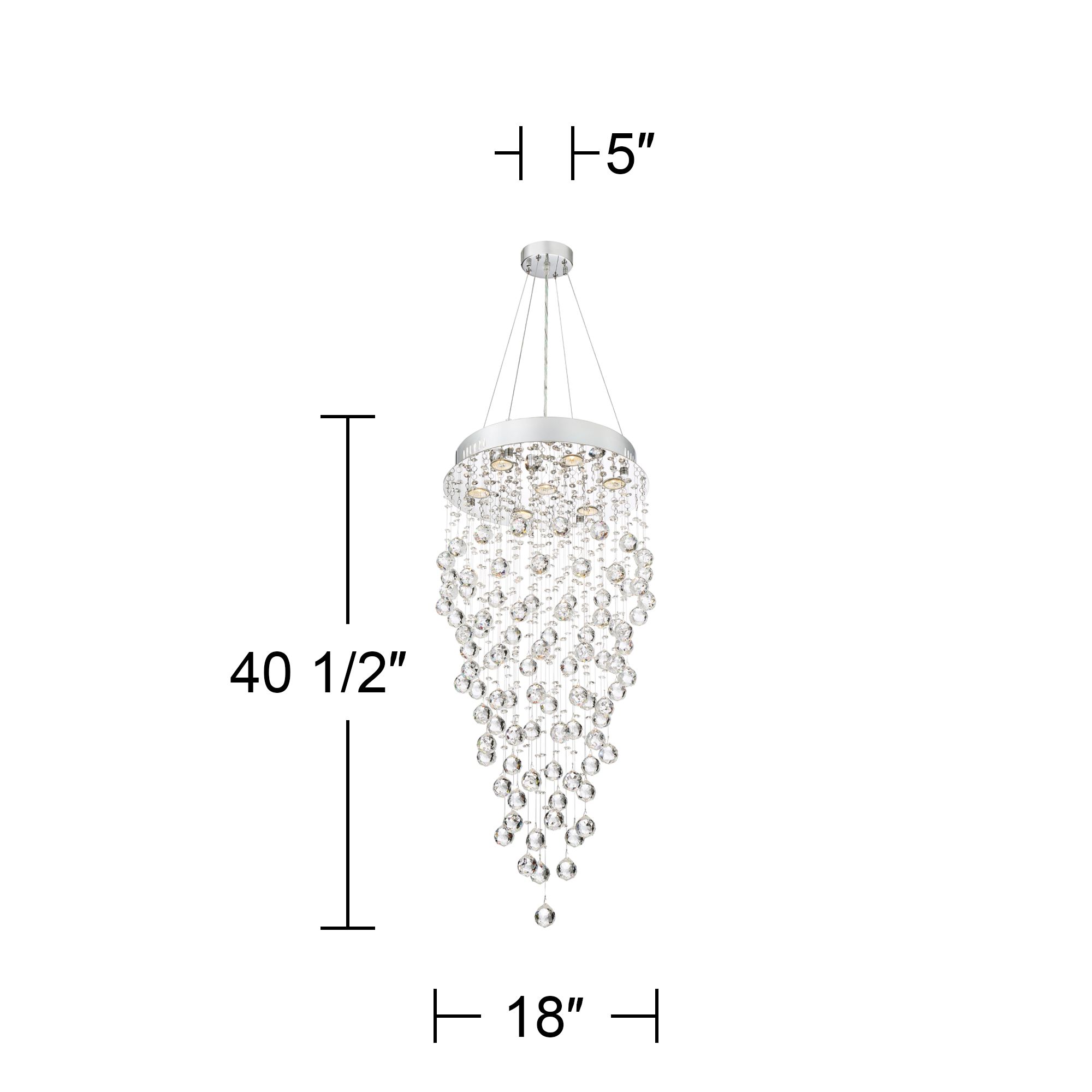 Vienna Full Spectrum Aida 18" Wide Pouring Crystal Bubble Chandelier
