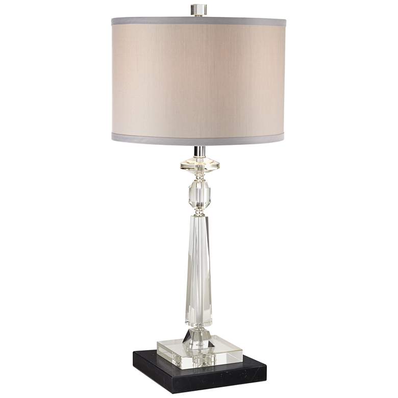 Image 1 Vienna Full Spectrum Aline 26 1/2" Crystal Lamp and Black Marble Riser