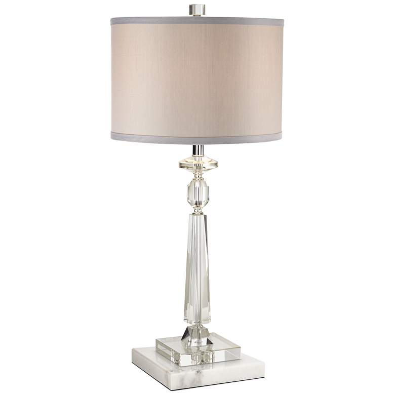 Image 1 Vienna Full Spectrum Aline 26 1/2" Crystal Lamp and White Marble Riser