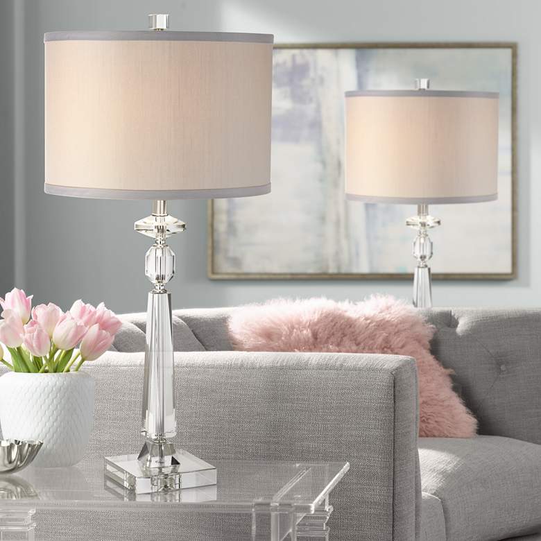 Image 1 Vienna Full Spectrum Aline 27" Crystal Table Lamps Set of 2