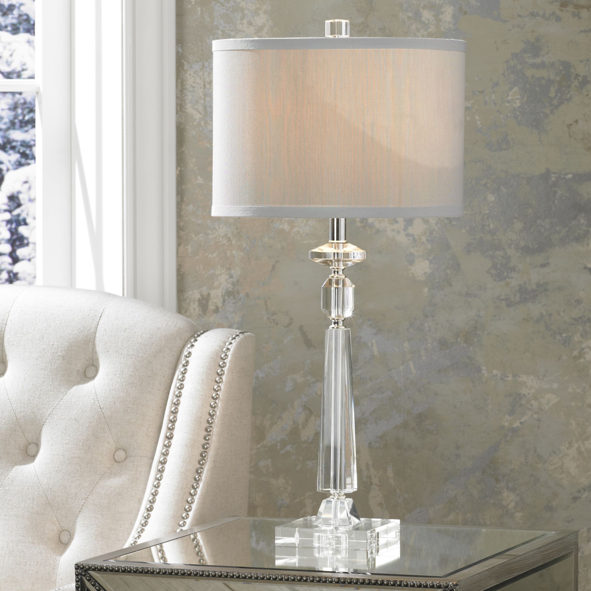 Vienna Full Spectrum Aline 27" Crystal Table Lamps Set of 2