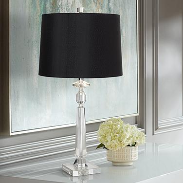 Black, Crystal Table Lamps