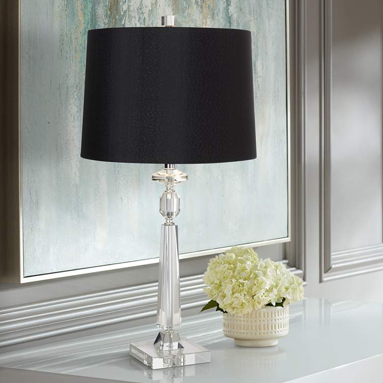Image 1 Vienna Full Spectrum Aline Modern Crystal Table Lamp with Black Shade