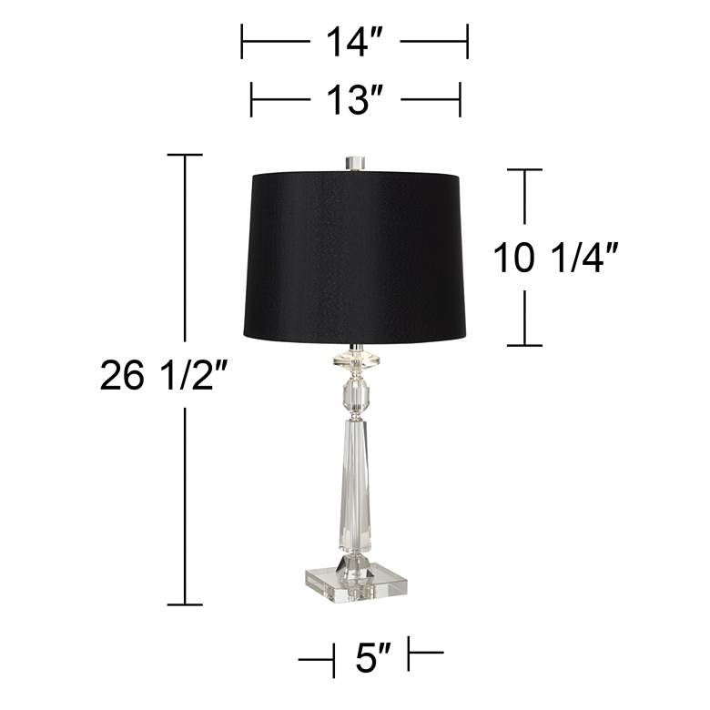 Image 5 Vienna Full Spectrum Aline Modern Crystal Table Lamp with Black Shade more views