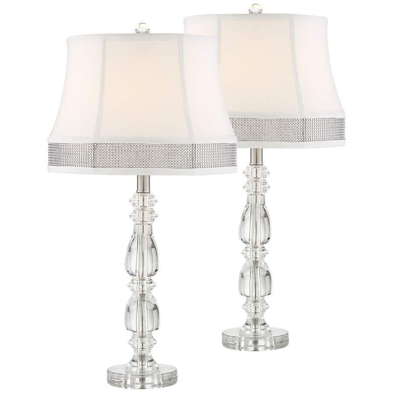 Image 2 Vienna Full Spectrum Ana Crystal Lamps Set of 2 with Gallery Bling Shades