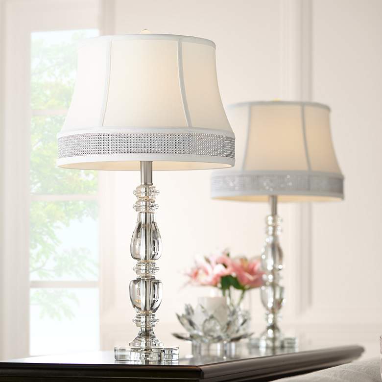 Image 1 Vienna Full Spectrum Ana Crystal Lamps Set of 2 with Gallery Bling Shades