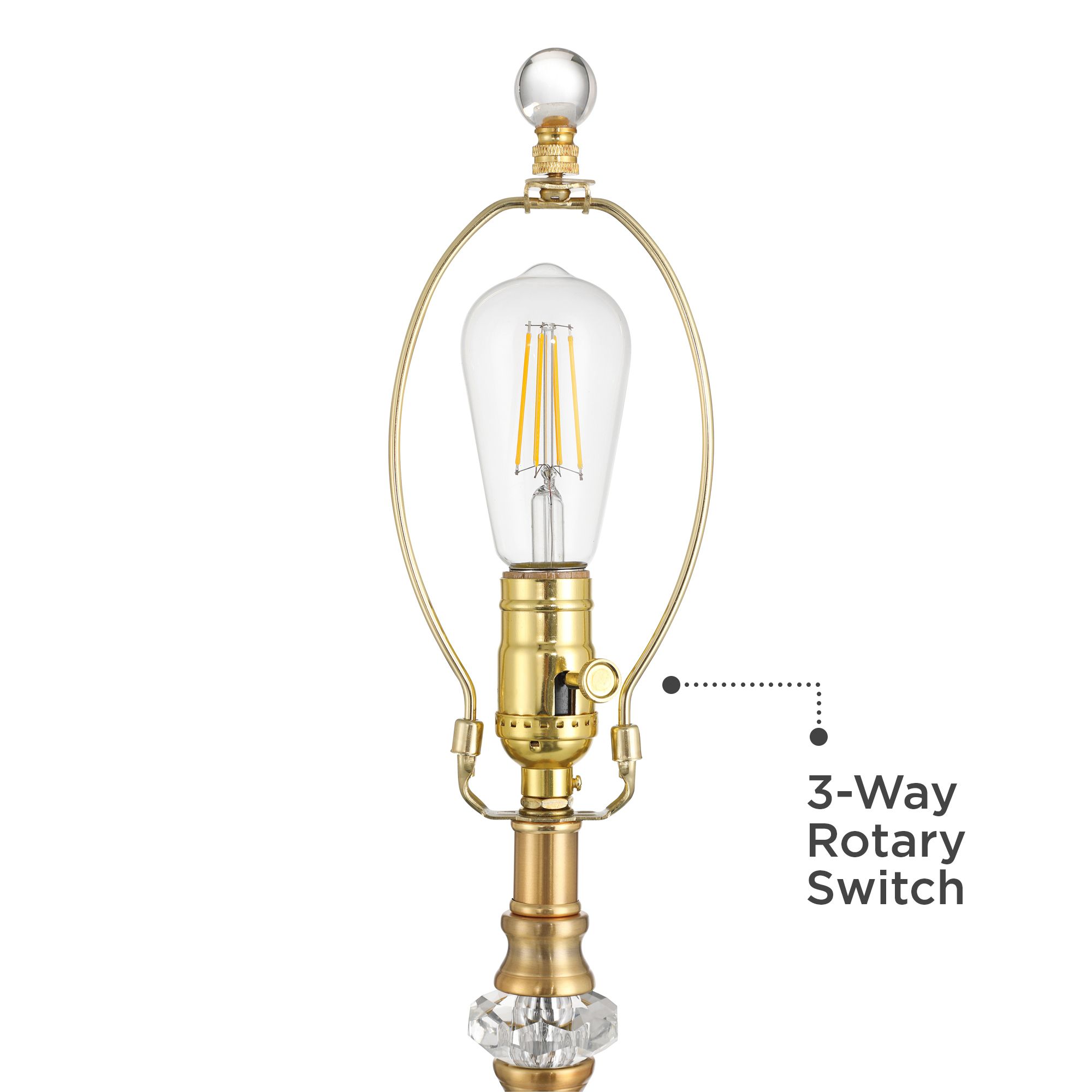 Image 5 Vienna Full Spectrum Arellano 32" High Brass and Crystal Table Lamp more views