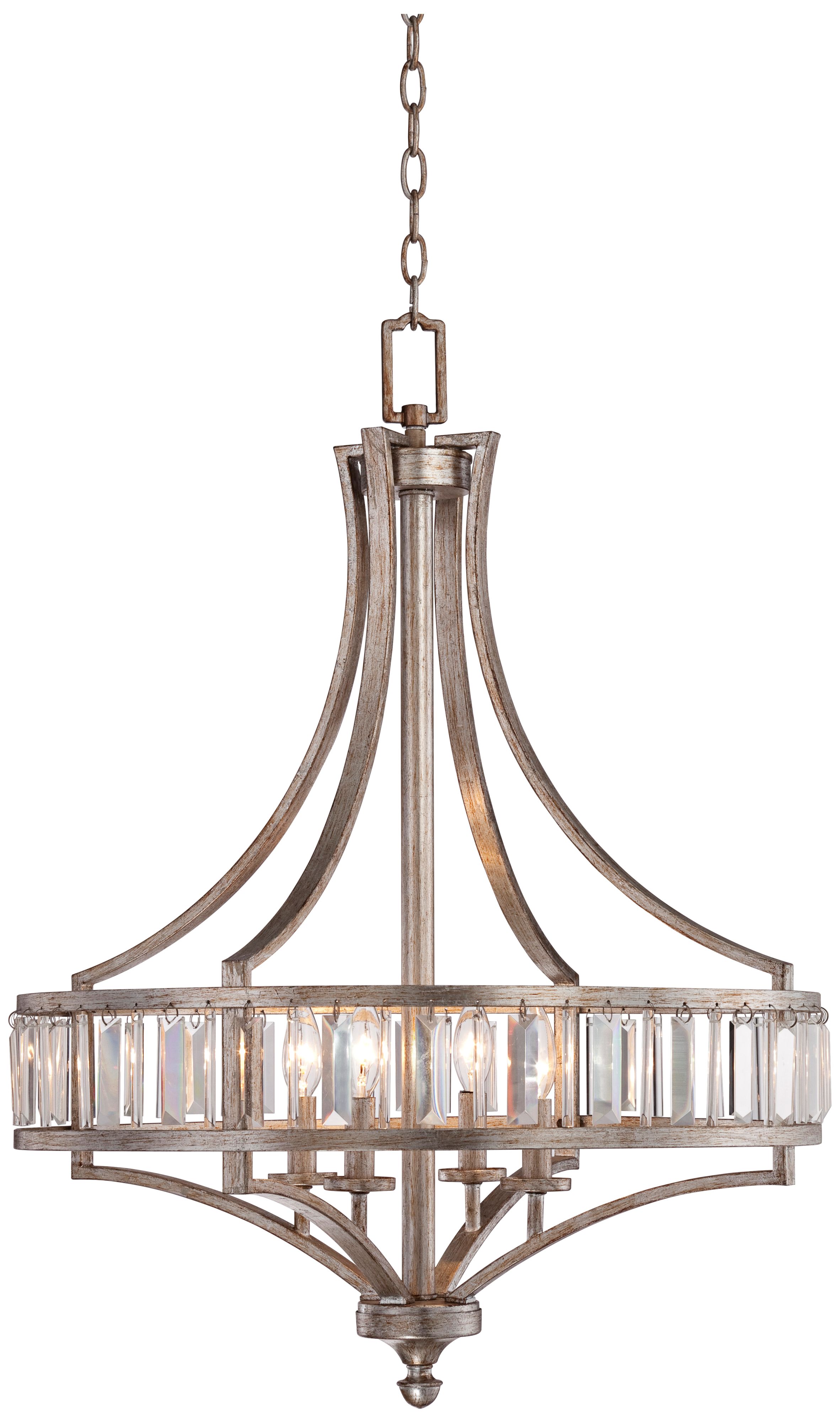 Vienna Full Spectrum Argento 24"W Silver 4-Light Crystal Chandelier